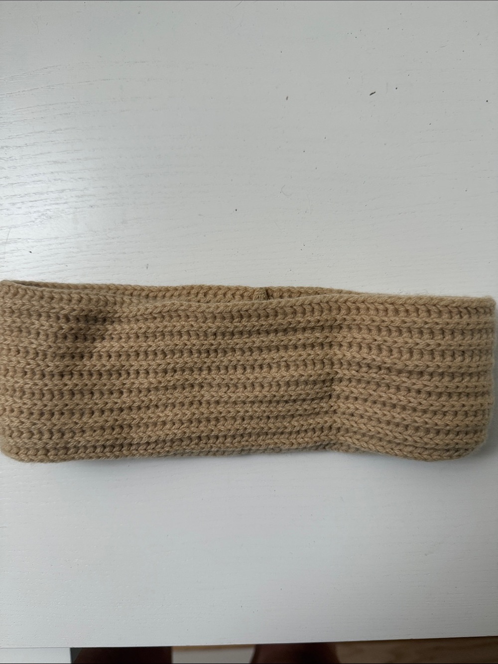 Sutton Studio Cashmere Knit Headband in Tan